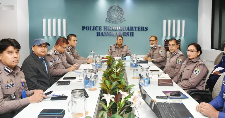 পুলিশ হেডকোয়ার্টার্সে আয়োজিত মাসিক অপরাধ পর্যালোচনা সভা